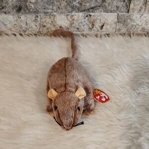 Ty Tiptoe 1999 Plush Small  Toy Rat - Brown